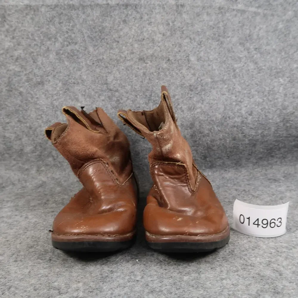 Kids Boots Shoes Toddler 10 Pull On Brown Western Cowboy Walking Play